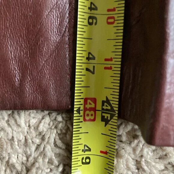 UNWORN Vintage Leather Coat Size L Retro Boho Fall Office Daily Wear 70s - Picture 12 of 12